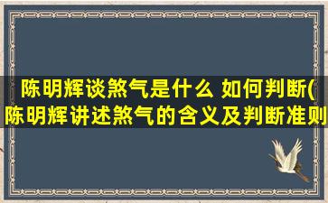 陈明辉谈煞气是什么 如何判断(陈明辉讲述煞气的含义及判断准则，助您减少煞气影响，提升生活品质！)